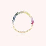 Bague Chaîne - saphir rainbow