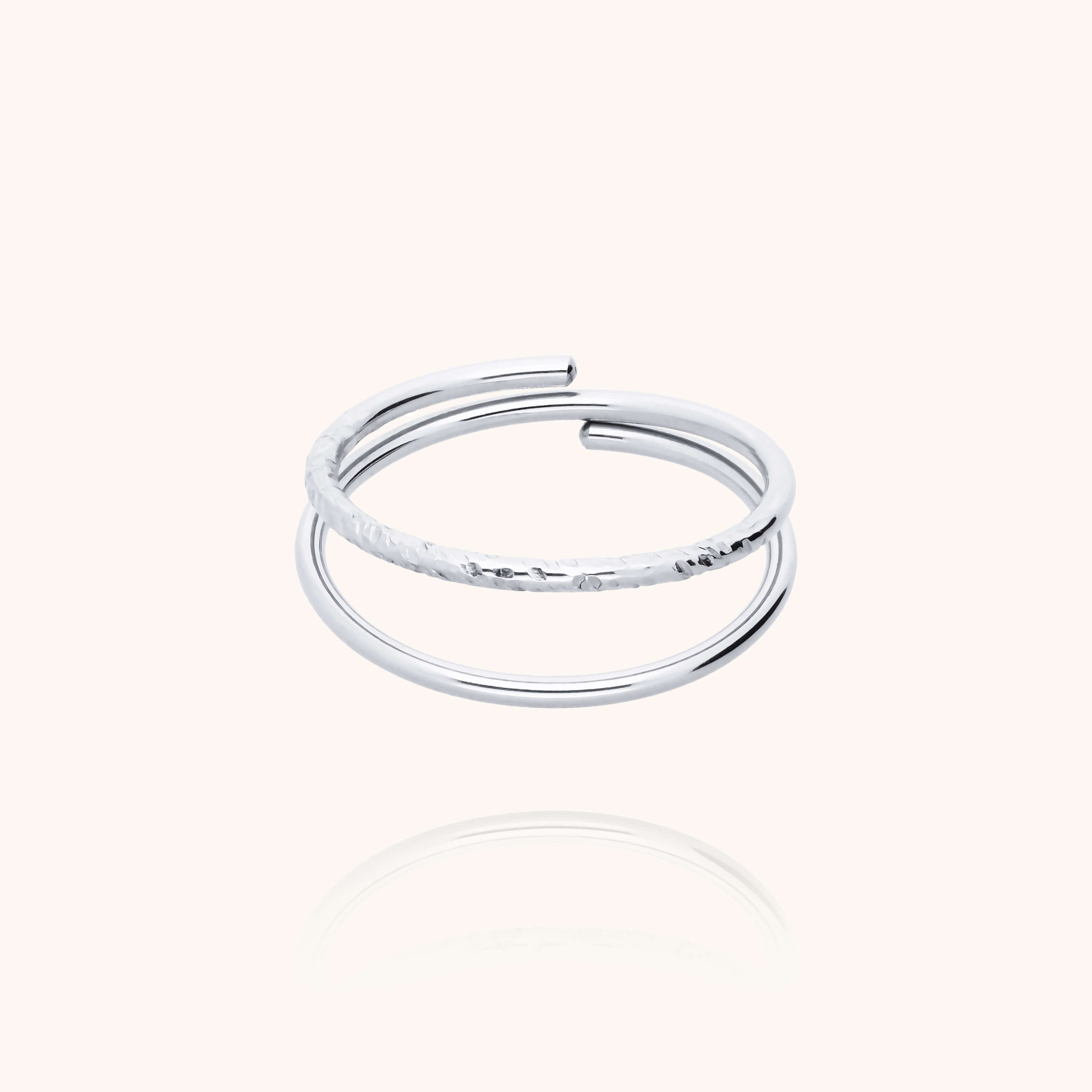 Bague Double Anneaux Aphrodite en argent sterling 925 — bijou fait main Atelier Paulin