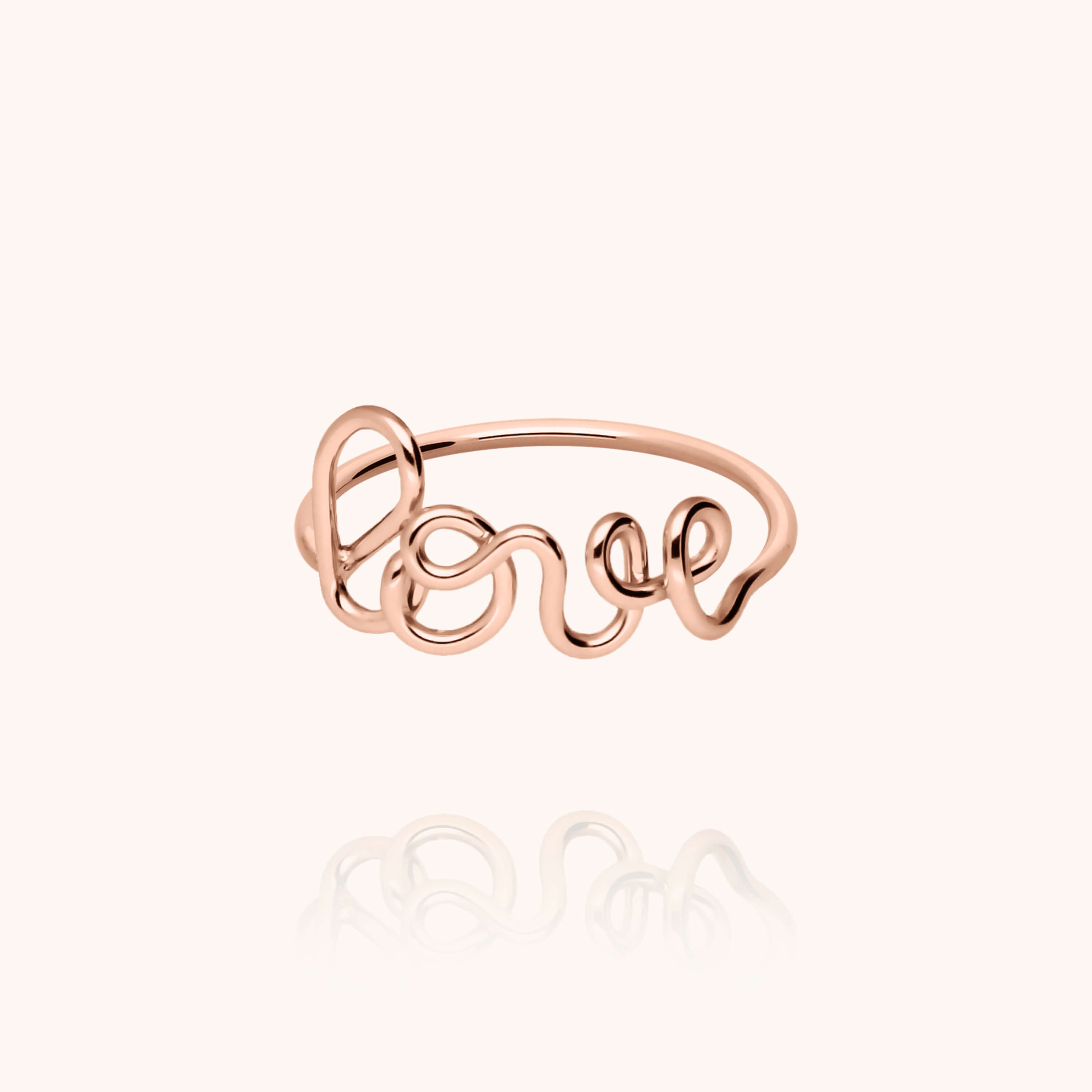 Bague Originale Love en or rose laminé — fabriqué à la main à Paris