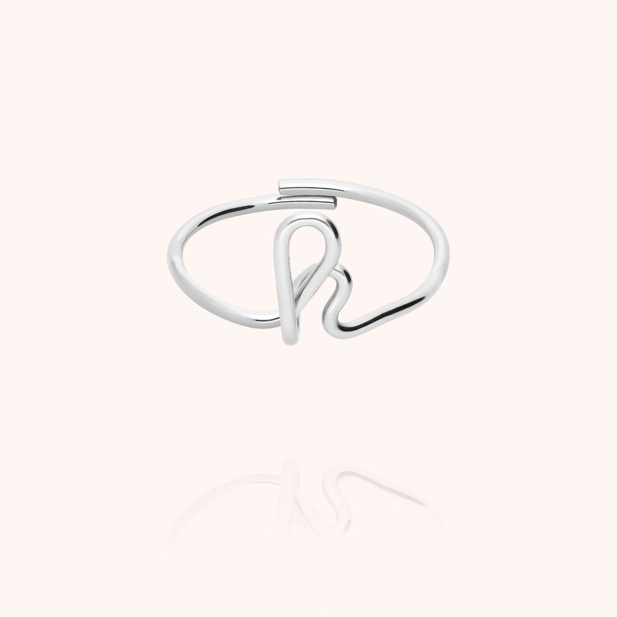 Anello Originale Iniziale in filo d'argento sterling 925