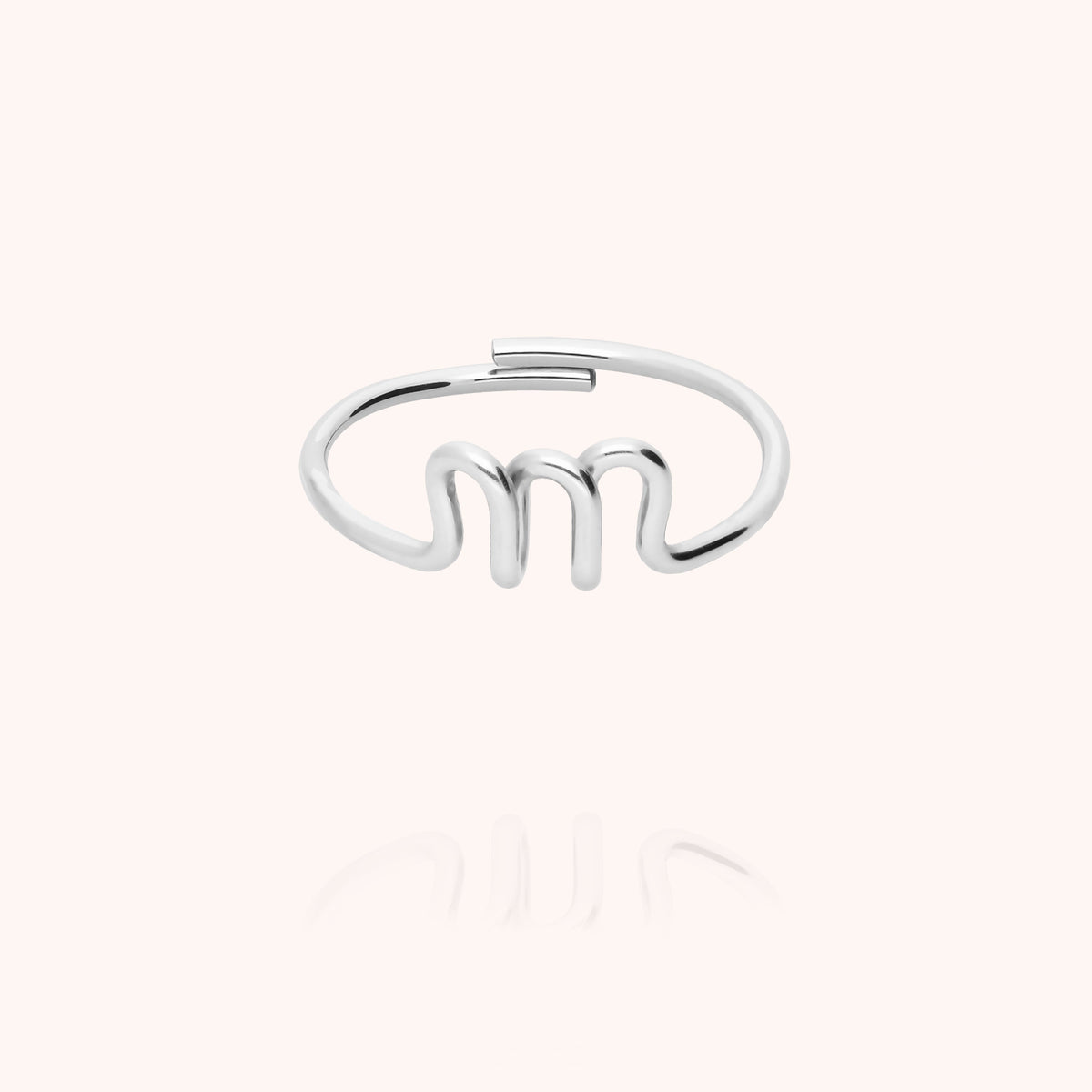 Anello Originale Iniziale in filo d'argento sterling 925