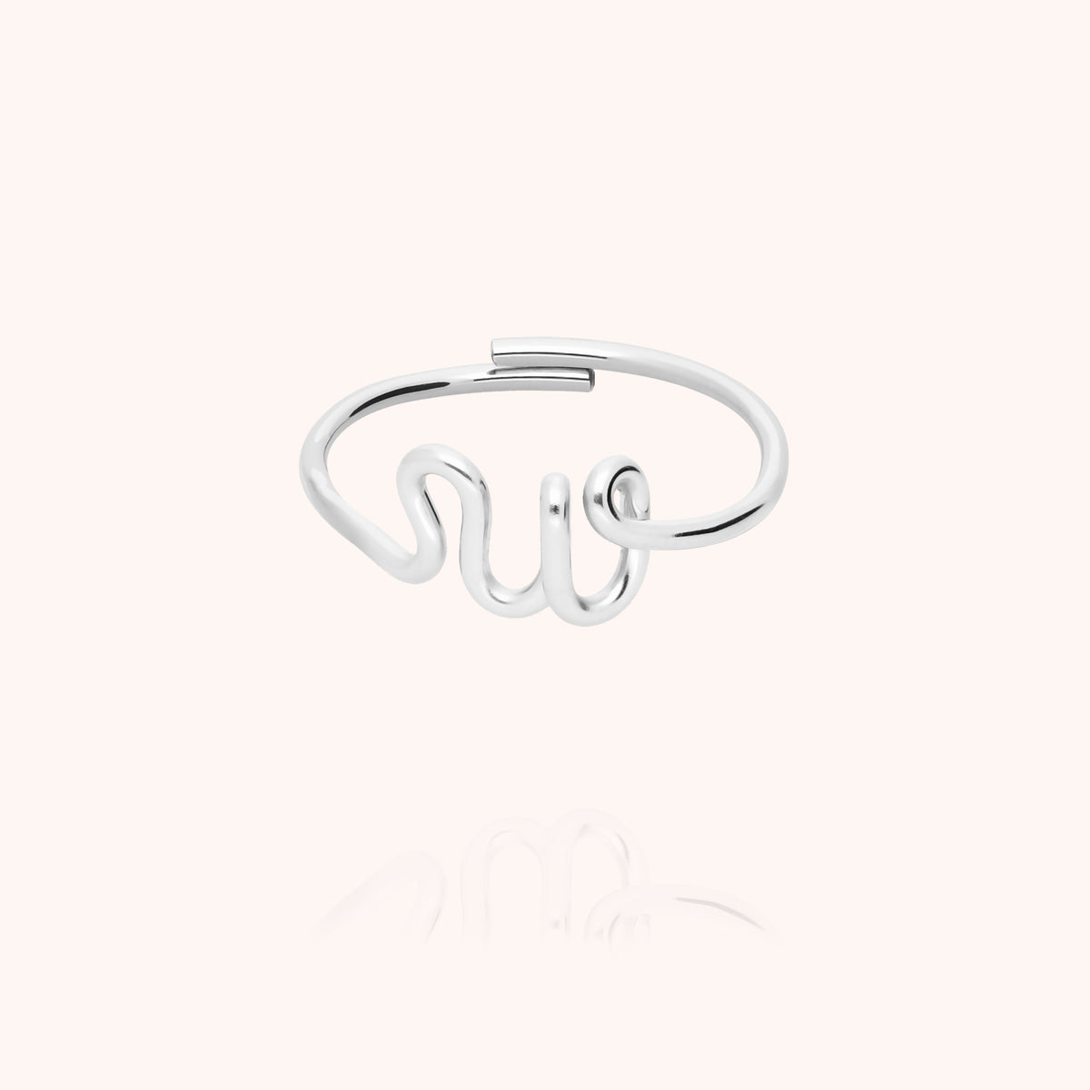 Anello Originale Iniziale in filo d'argento sterling 925