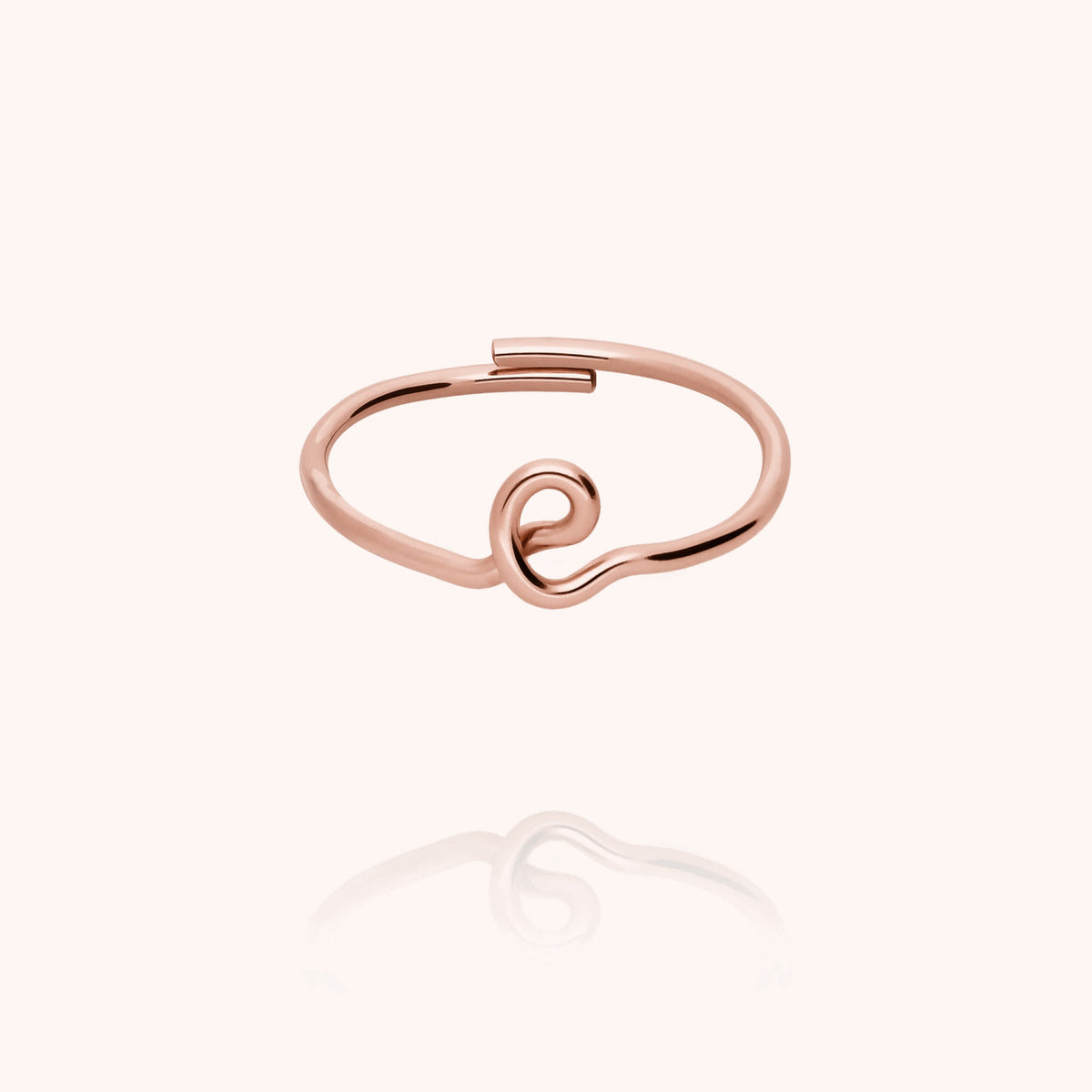 Anello Originale Iniziale in filo d'oro rosa laminato 14k