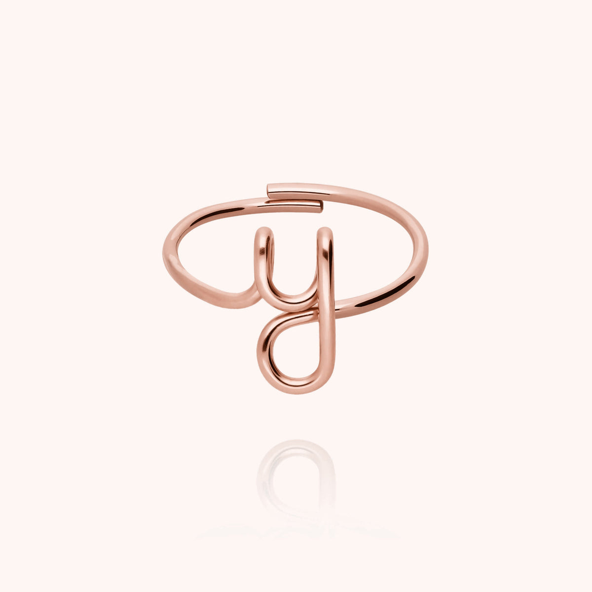 Anello Originale Iniziale in filo d'oro rosa laminato 14k