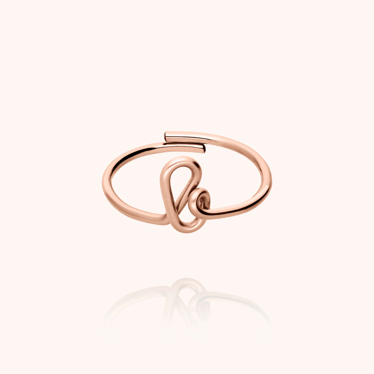 Anello Originale Iniziale in filo d'oro rosa laminato 14k