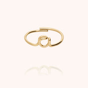 Anello Originale Iniziale in filo d'oro giallo laminato 14k