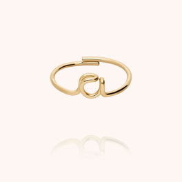 Anello Originale Iniziale in filo d'oro giallo laminato 14k