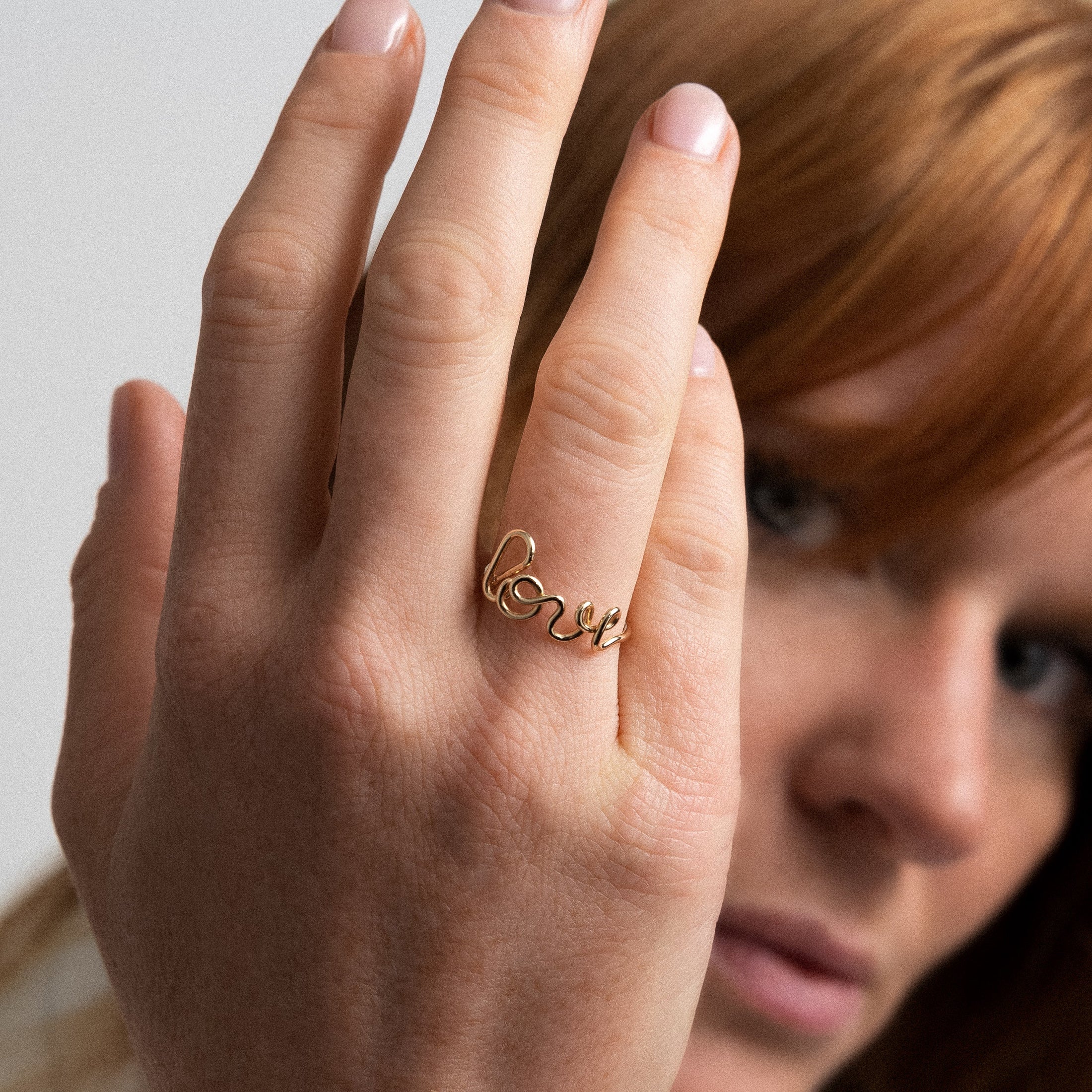 Bague Originale Amour - or jaune laminé