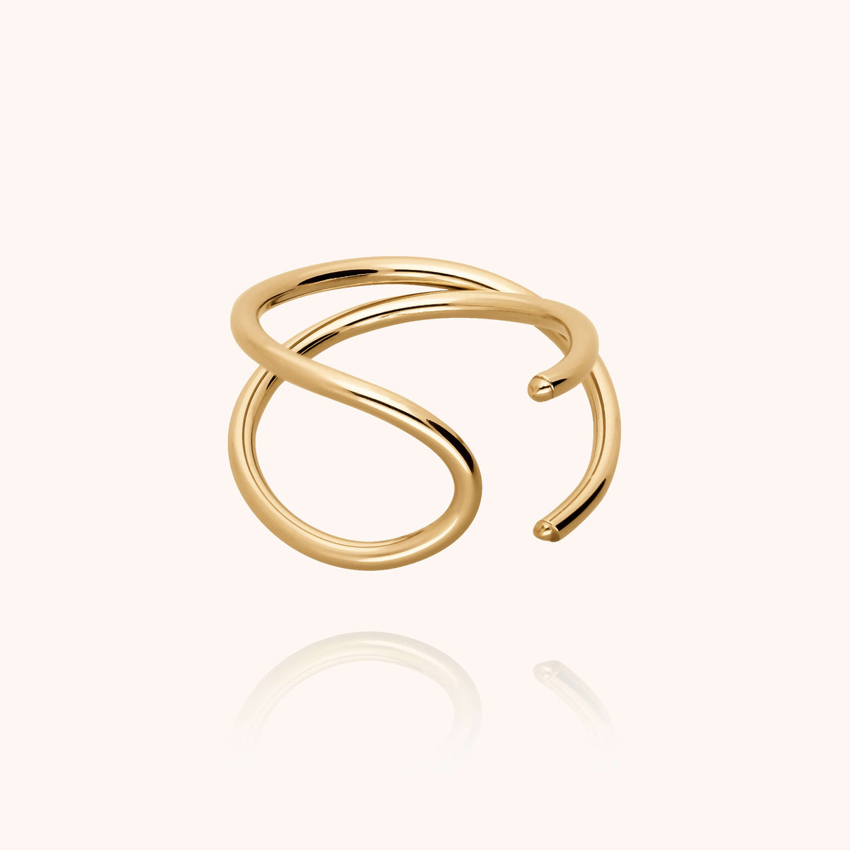 Ring Outline Buchstabe L aus Gelbes Goldfilled — von Hand gefertigtes Schmuckstück