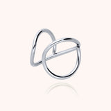 Outline Ring Letter O - silver