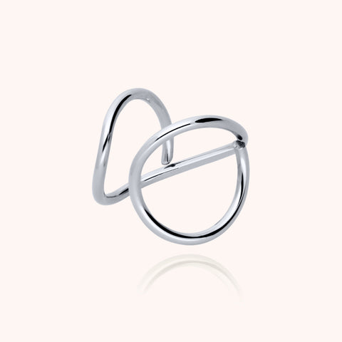 Bague Outline lettre O argent Atelier Paulin Made in Paris