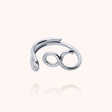 Anello Outline Lettera V - argento