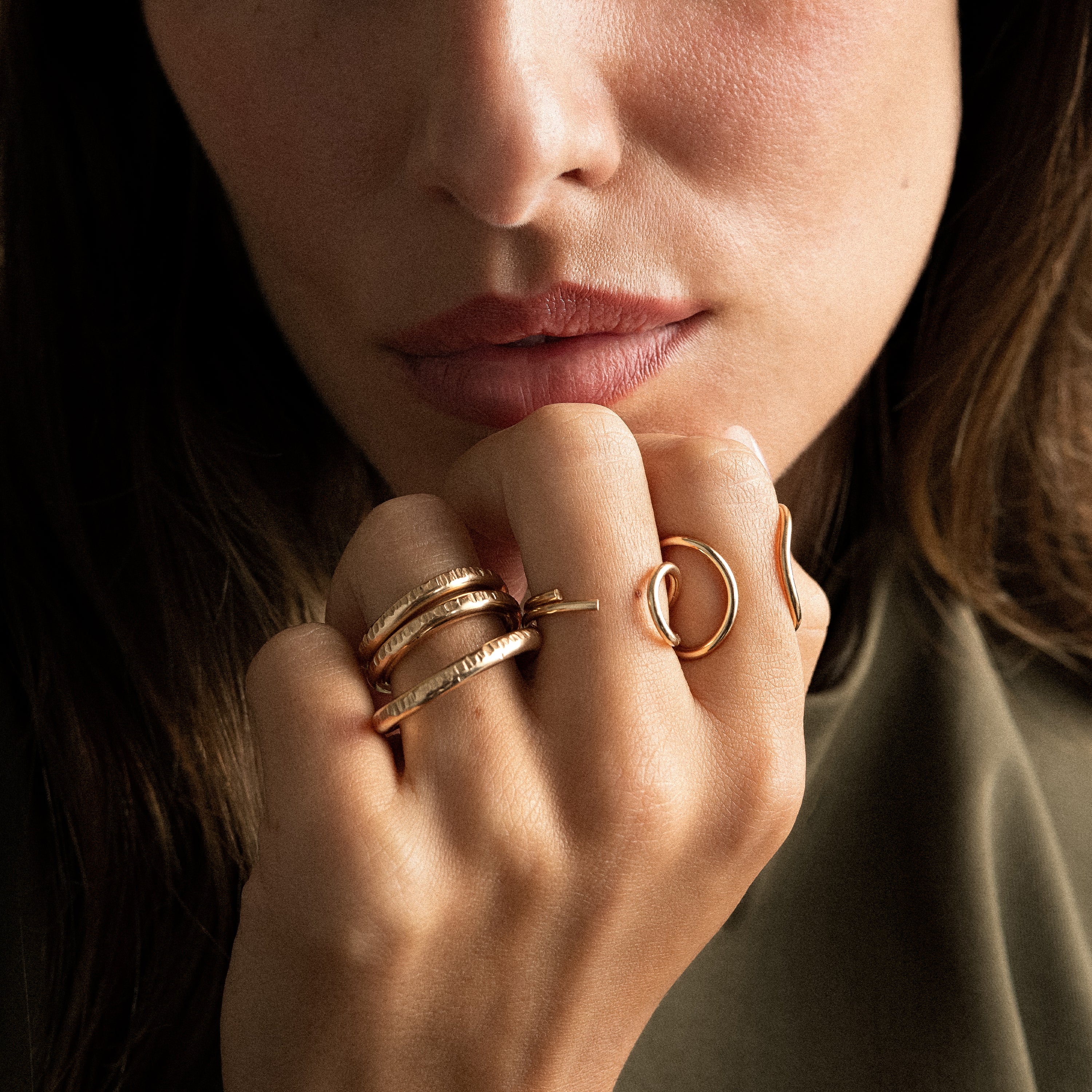 Bague Quent - or jaune laminé