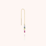 Single Chain Earring - rainbow sapphire