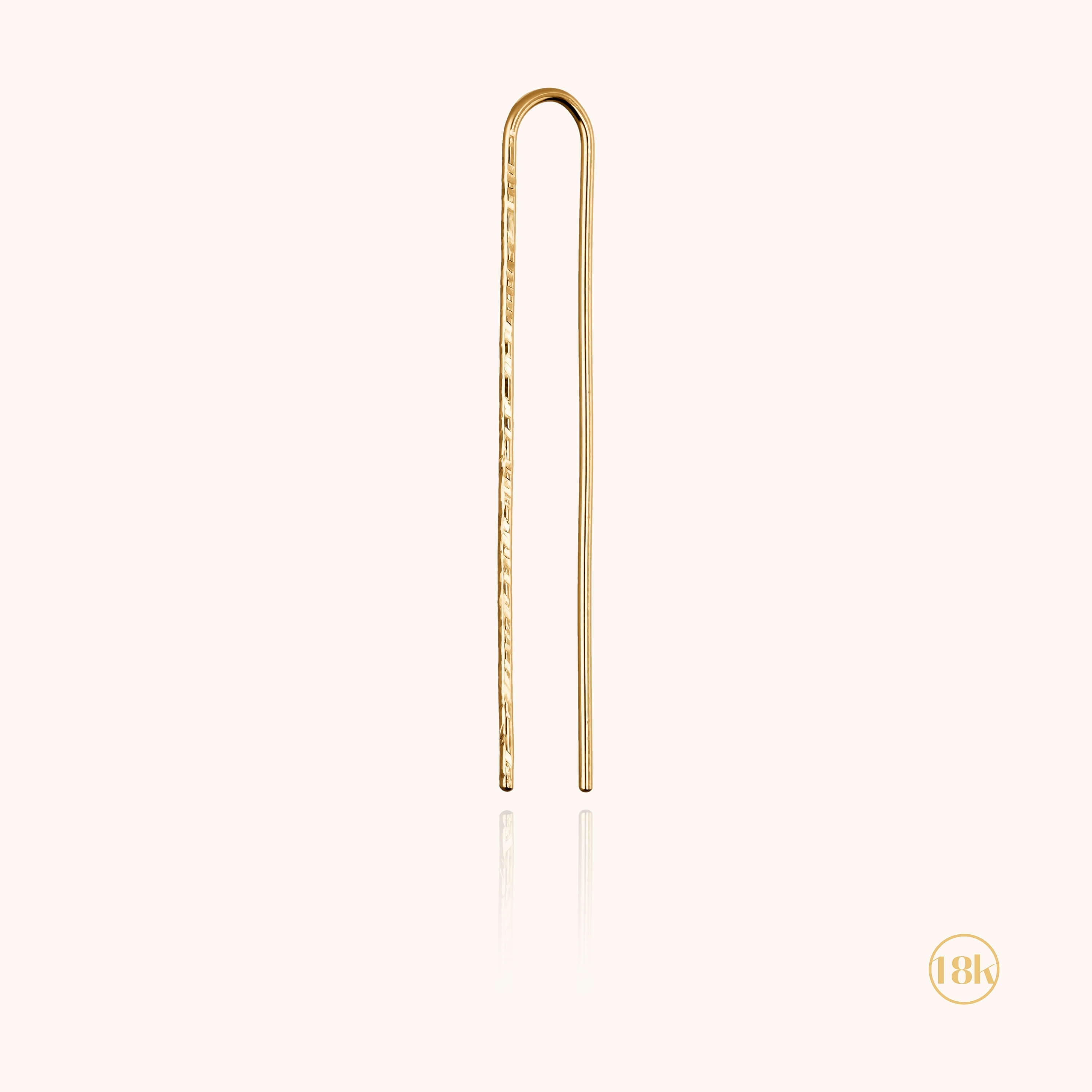 Boucle d'Oreille U Daphné Martelée en or jaune 18K — façonné à la main à Paris