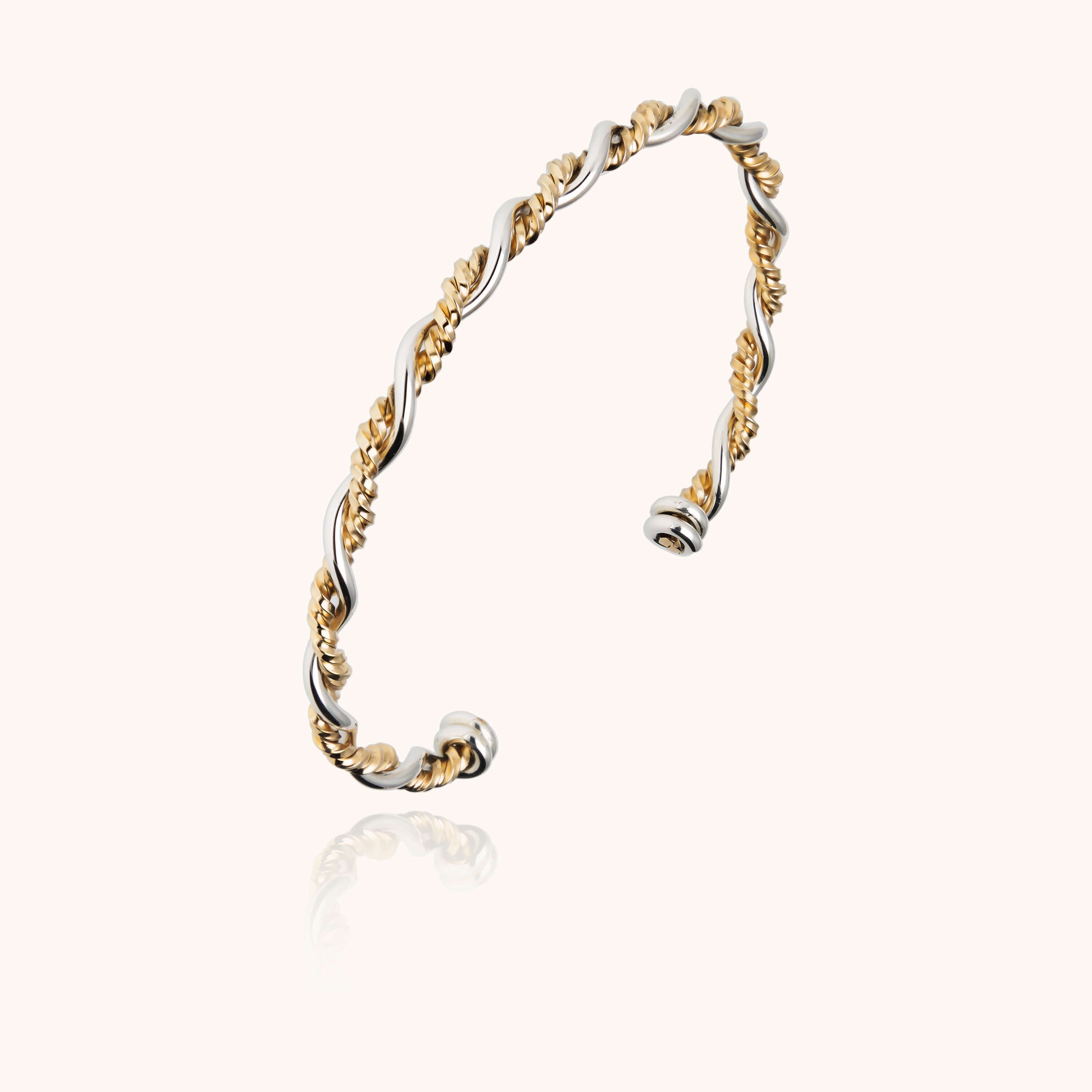 Bracelet Bramble - or jaune laminé et argent