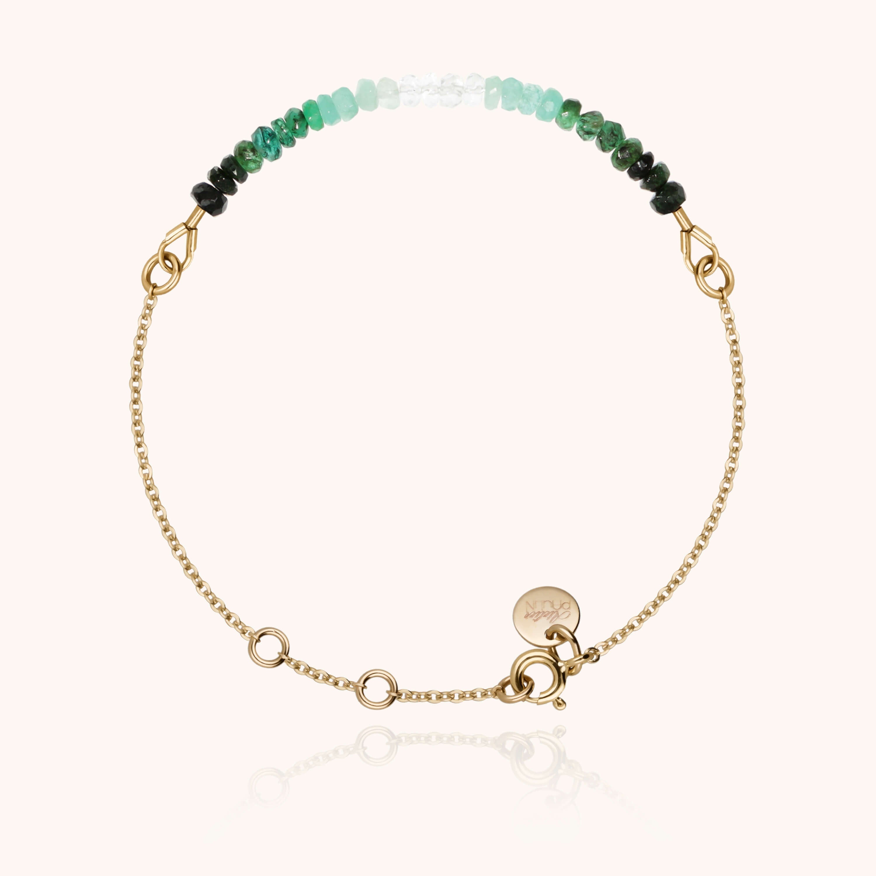 Bracelet Chaîne Nonza - émeraude — bijou fait main Atelier Paulin