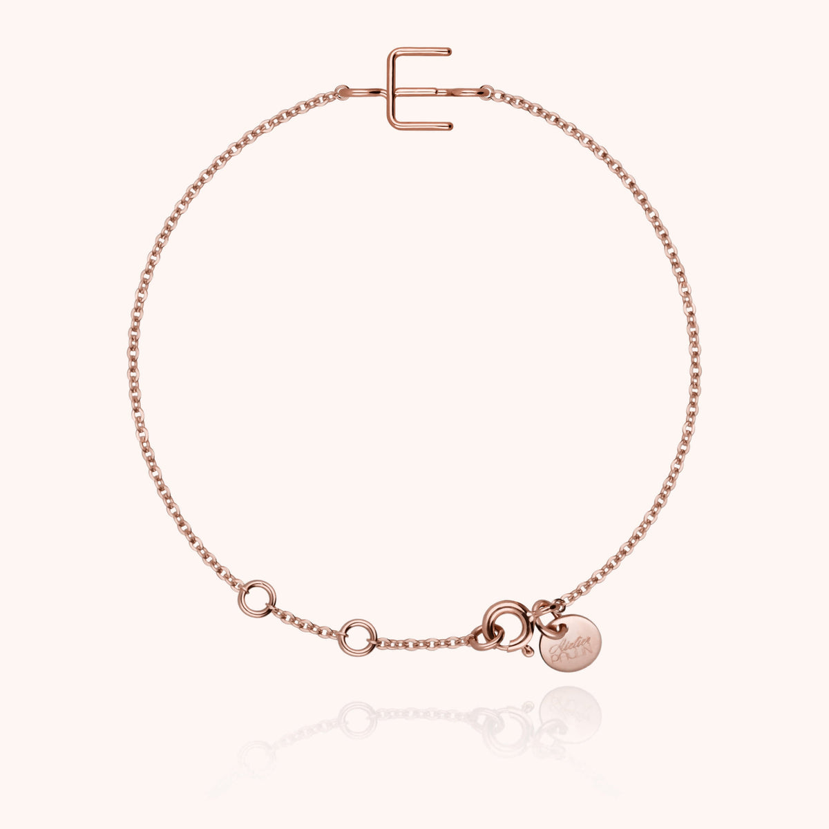 Bracciale Catena Iniziale in filo d'oro rosa 18kt