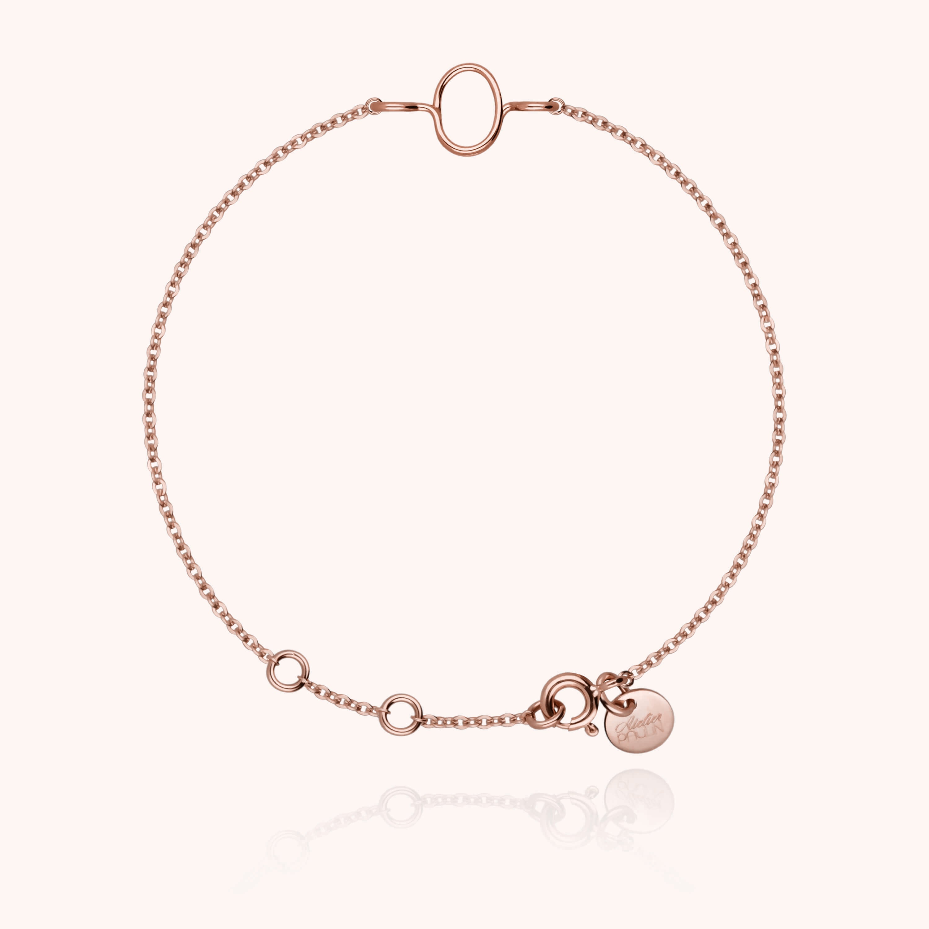 Bracelet Chaîne Initiale en or rose 18K — bracelet personnalisable Atelier Paulin