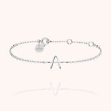 Bracelet Chaîne Initiale - or blanc 750/1000