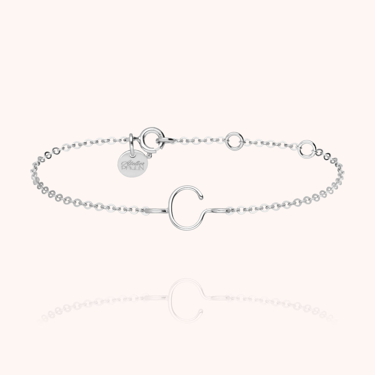 Armband Kette Initiale in 18K Weißgold — von Hand gefertigtes Schmuckstück