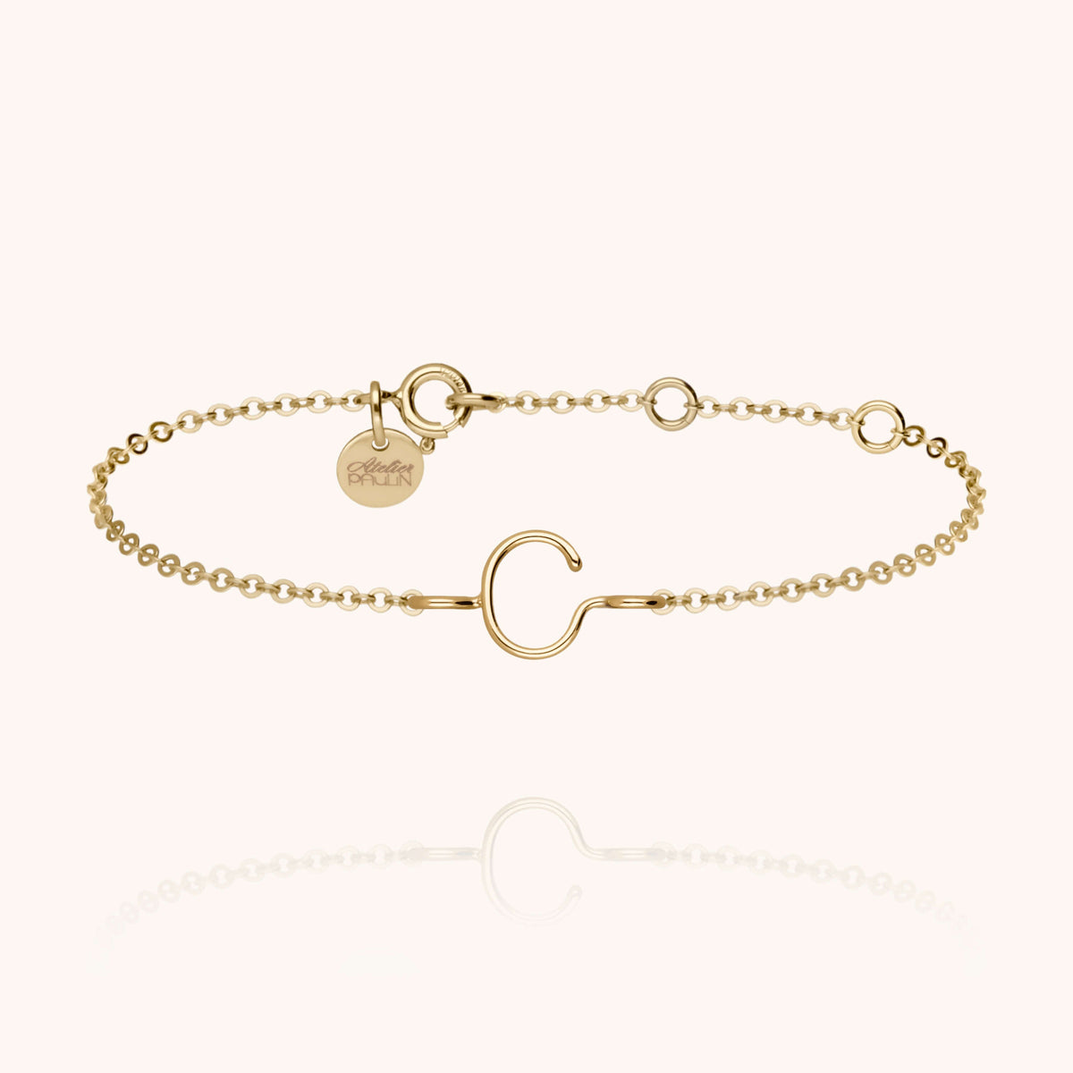 Kettenarmband Initiale — von Hand gefertigtes Geschenk Paris
