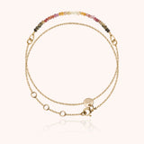 Bracciale Catena Doppio Giro - zaffiro fulvo