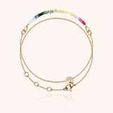Bracciale Catena Doppio Giro - zaffiro arcobaleno