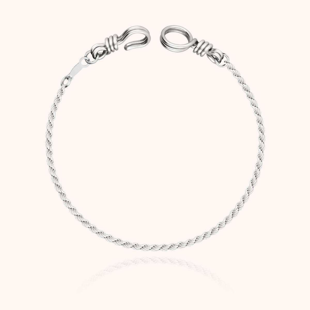 Armband Rope-Kette Attache moi — Detail Handformung, 925 Sterlingsilber