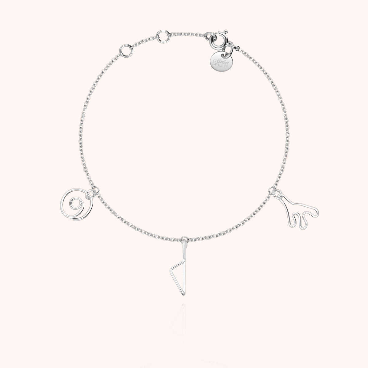 Charms-Armband Trio Corsica aus 925 Sterlingsilber, Rundansicht