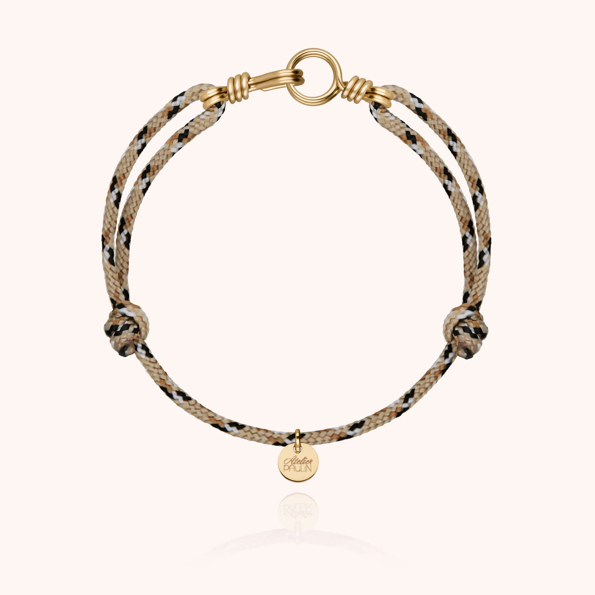 Bracciale Cordino Knot Attache moi in filo d'oro giallo laminato 14k