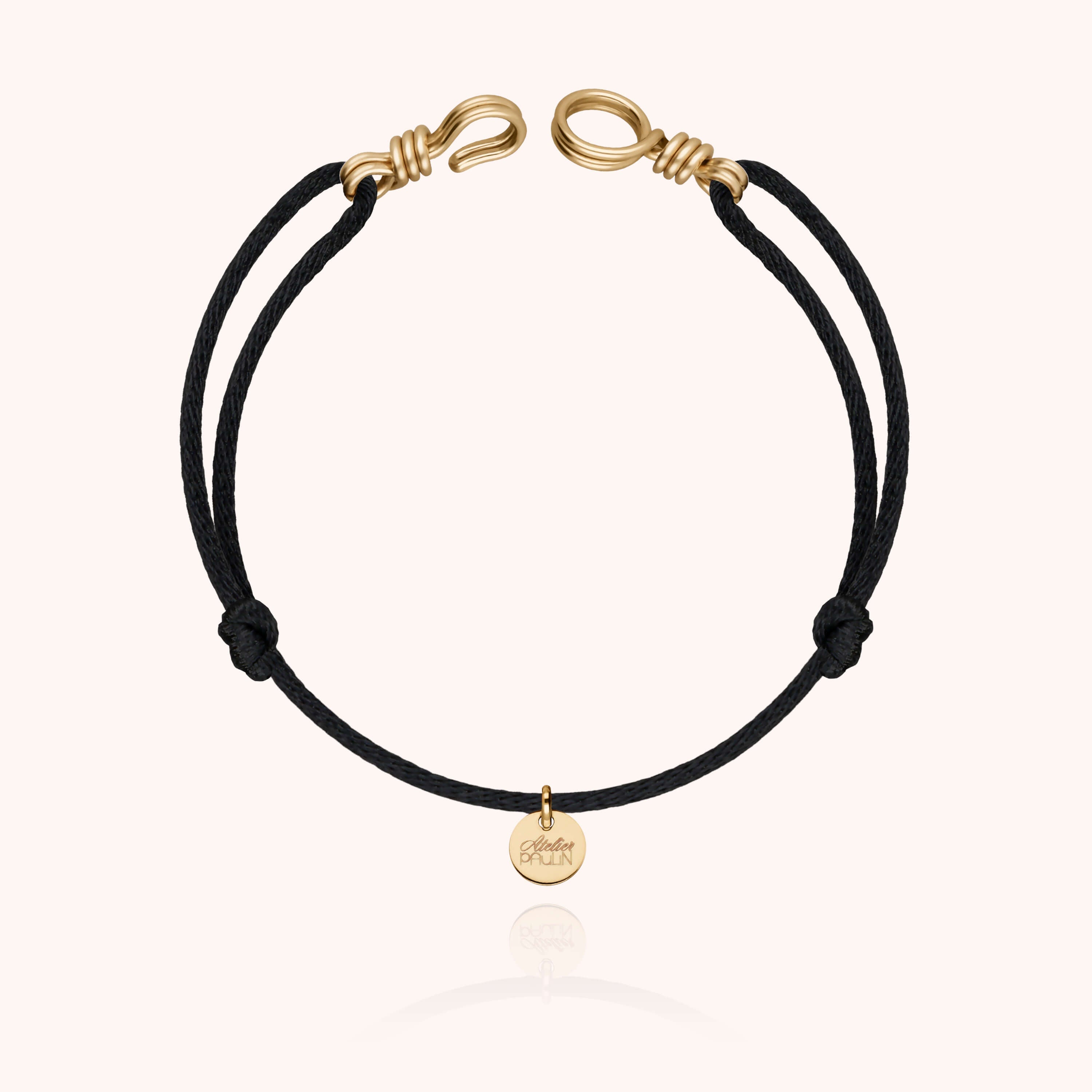 Bracelet Cordon Attache moi en or jaune laminé — expédition sécurisée Paris