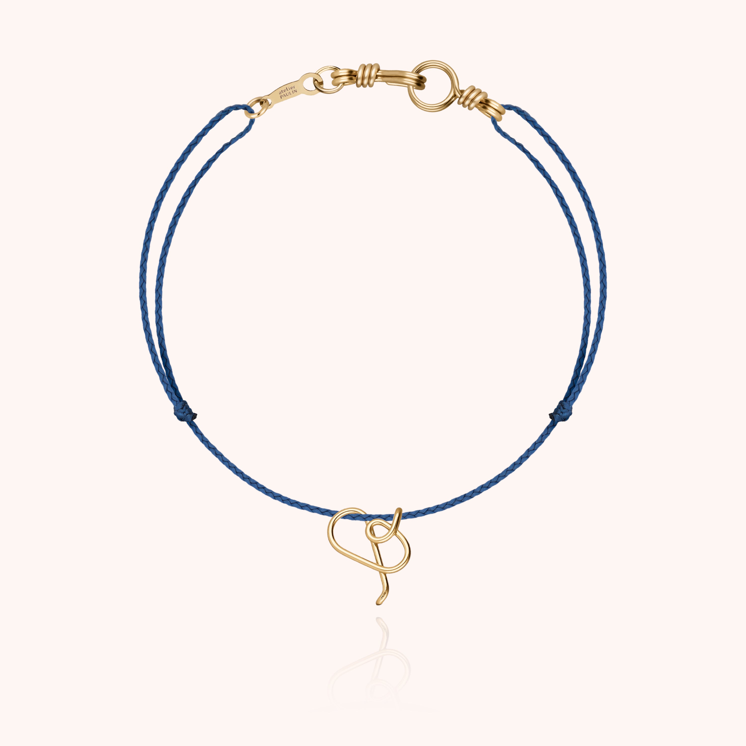 Attache moi Initiale Cord Bracelet - 18k yellow gold 