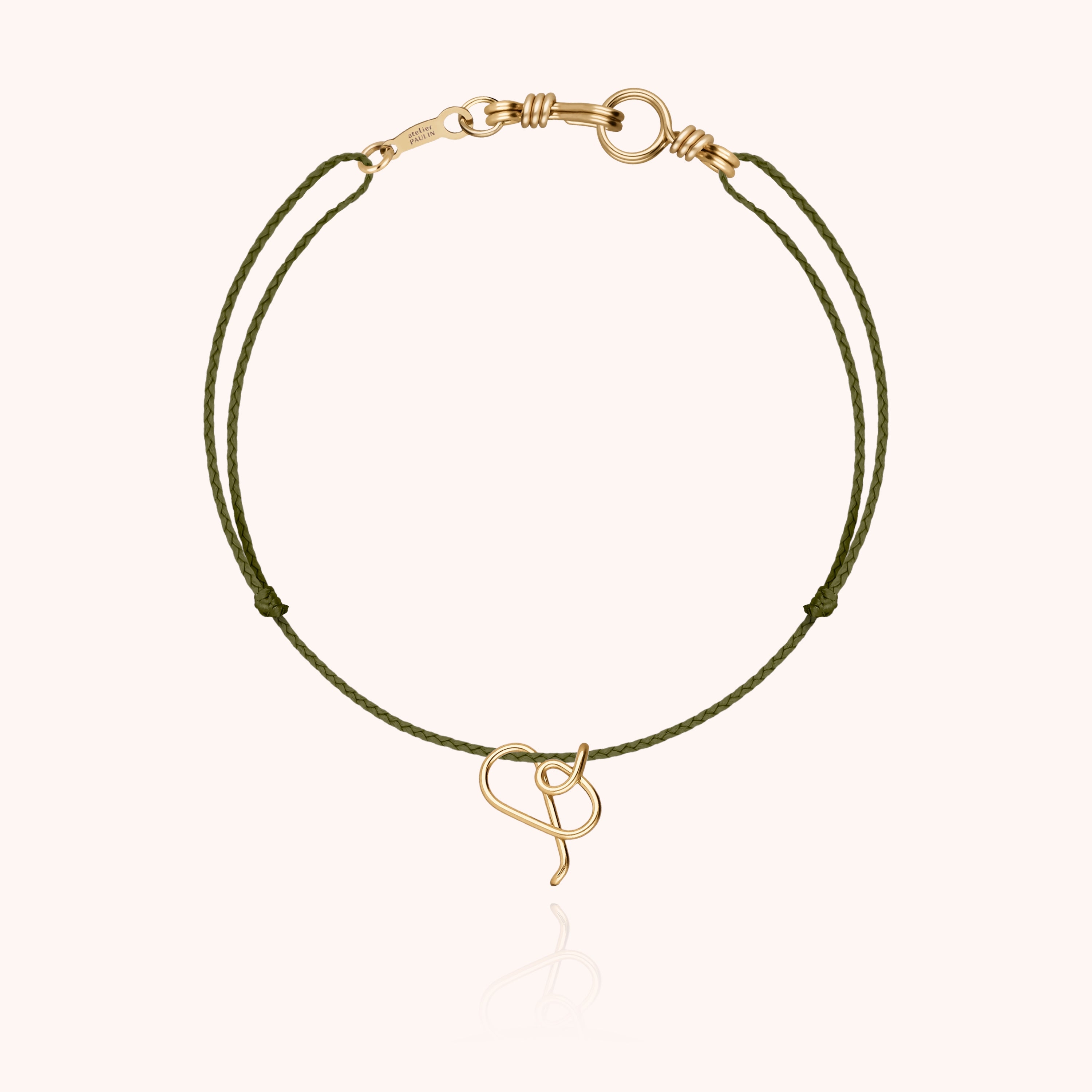 Attache moi Initiale Cord Bracelet - 18k yellow gold 