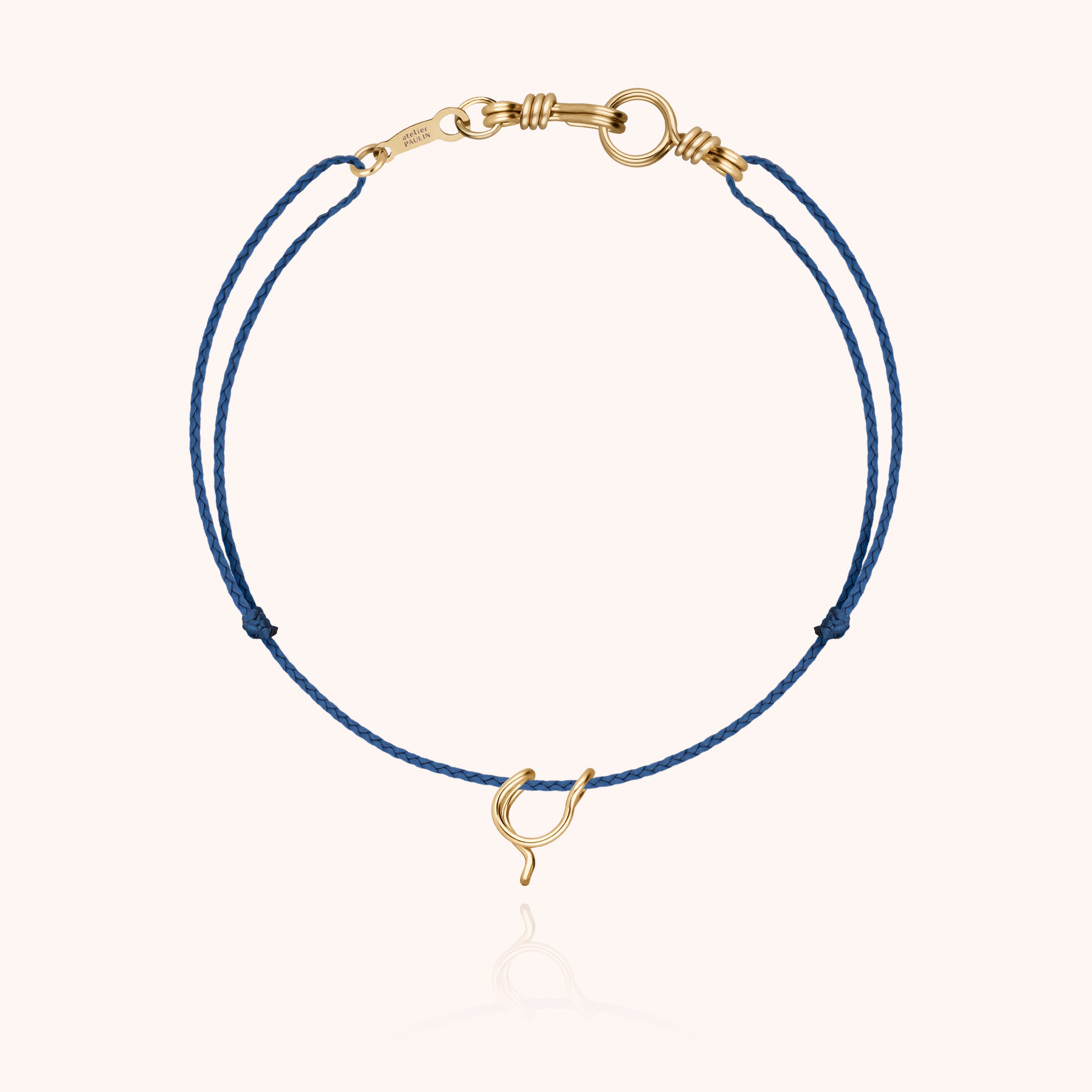 Attache moi Initiale Cord Bracelet - 18k yellow gold 