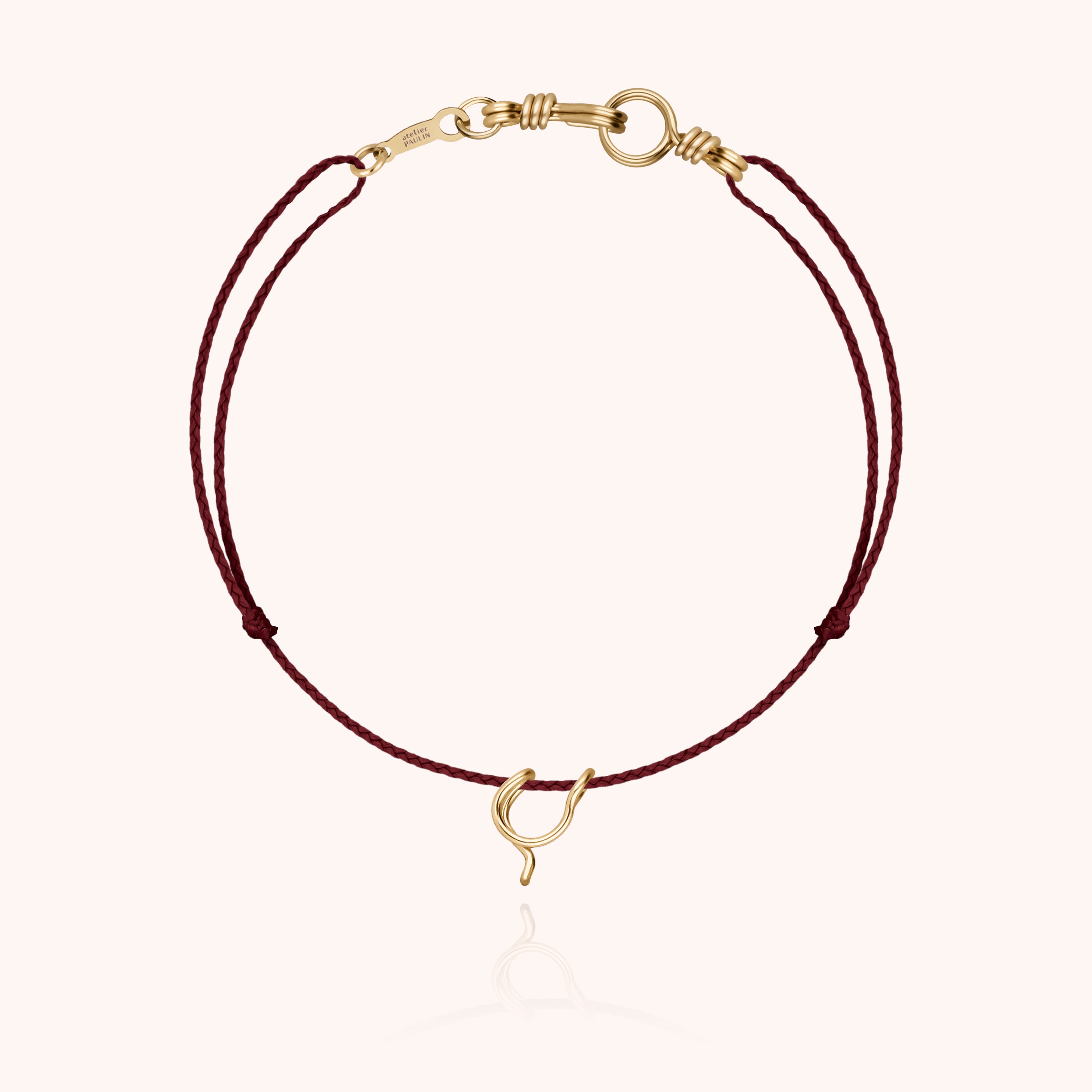 Attache moi Initiale Cord Bracelet - 18k yellow gold 