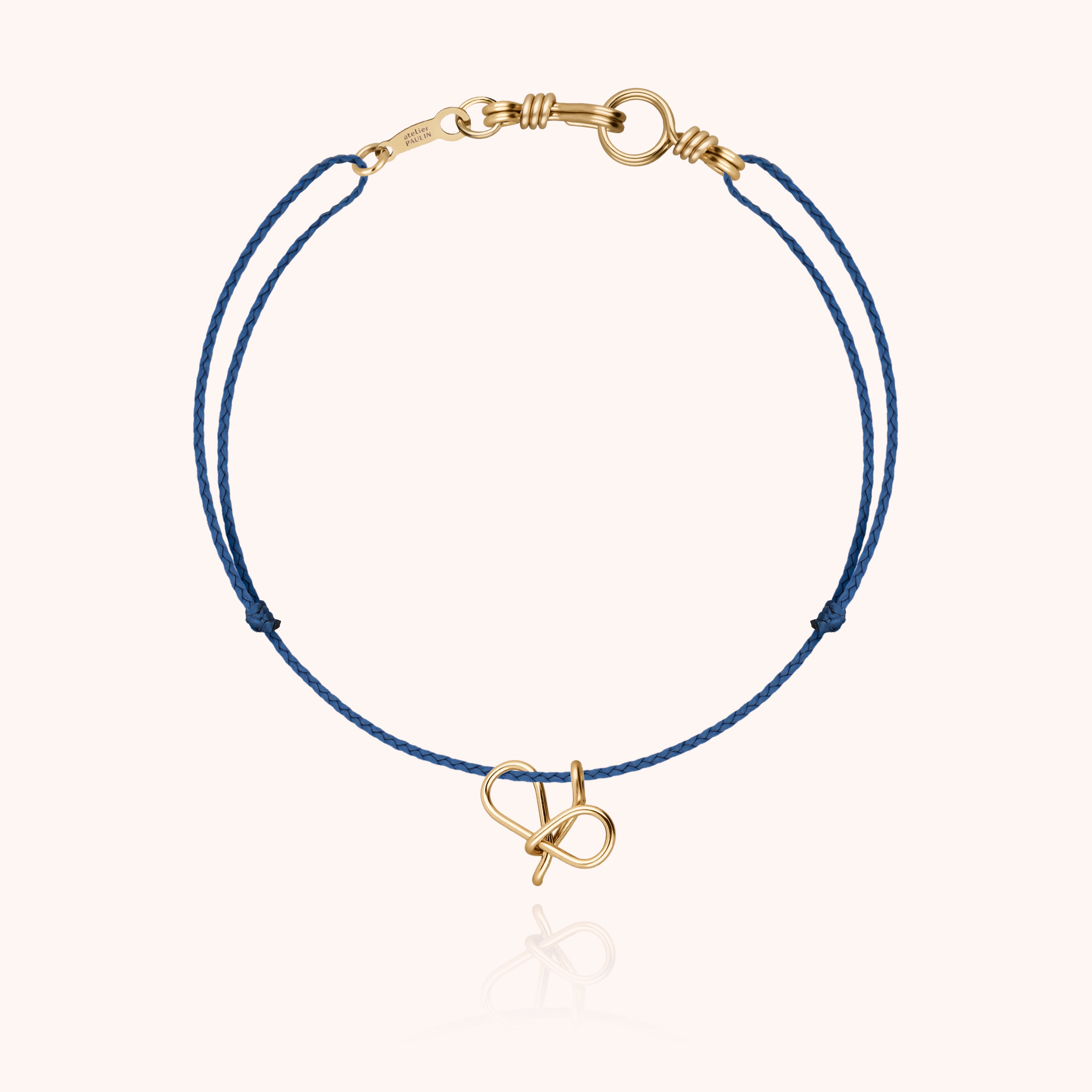 Attache moi Initiale Cord Bracelet - 18k yellow gold 