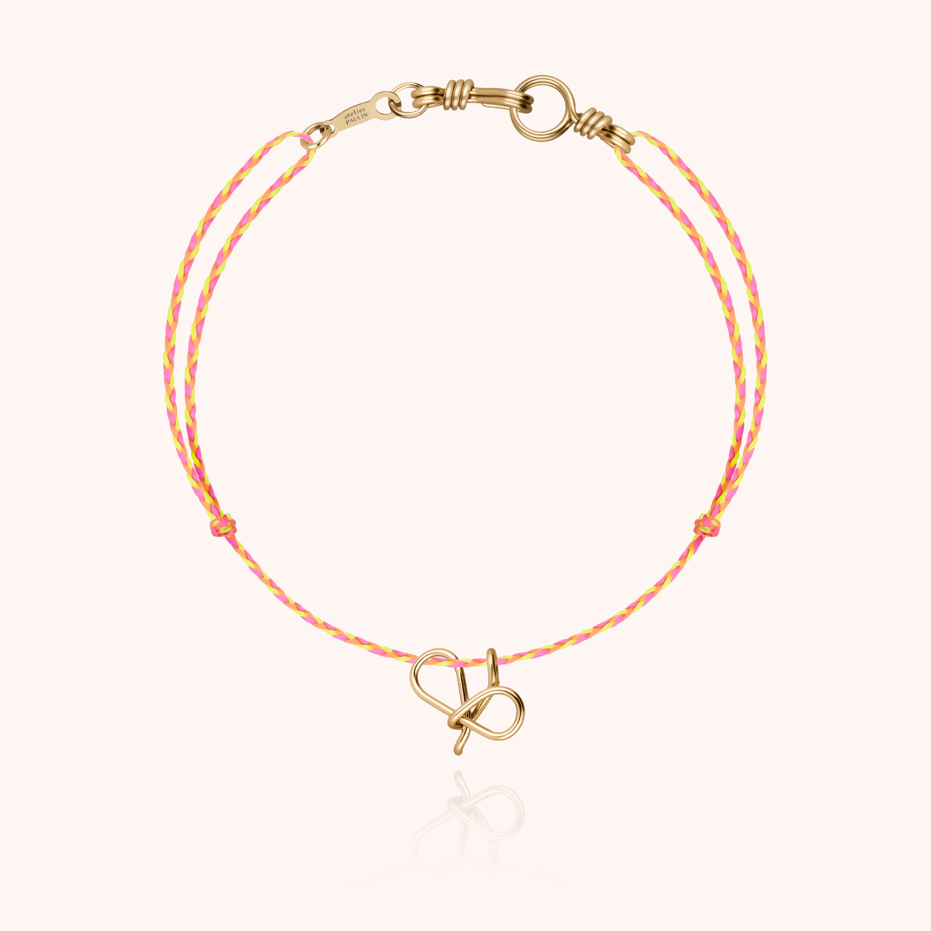 Attache moi Initiale Cord Bracelet - 18k yellow gold 