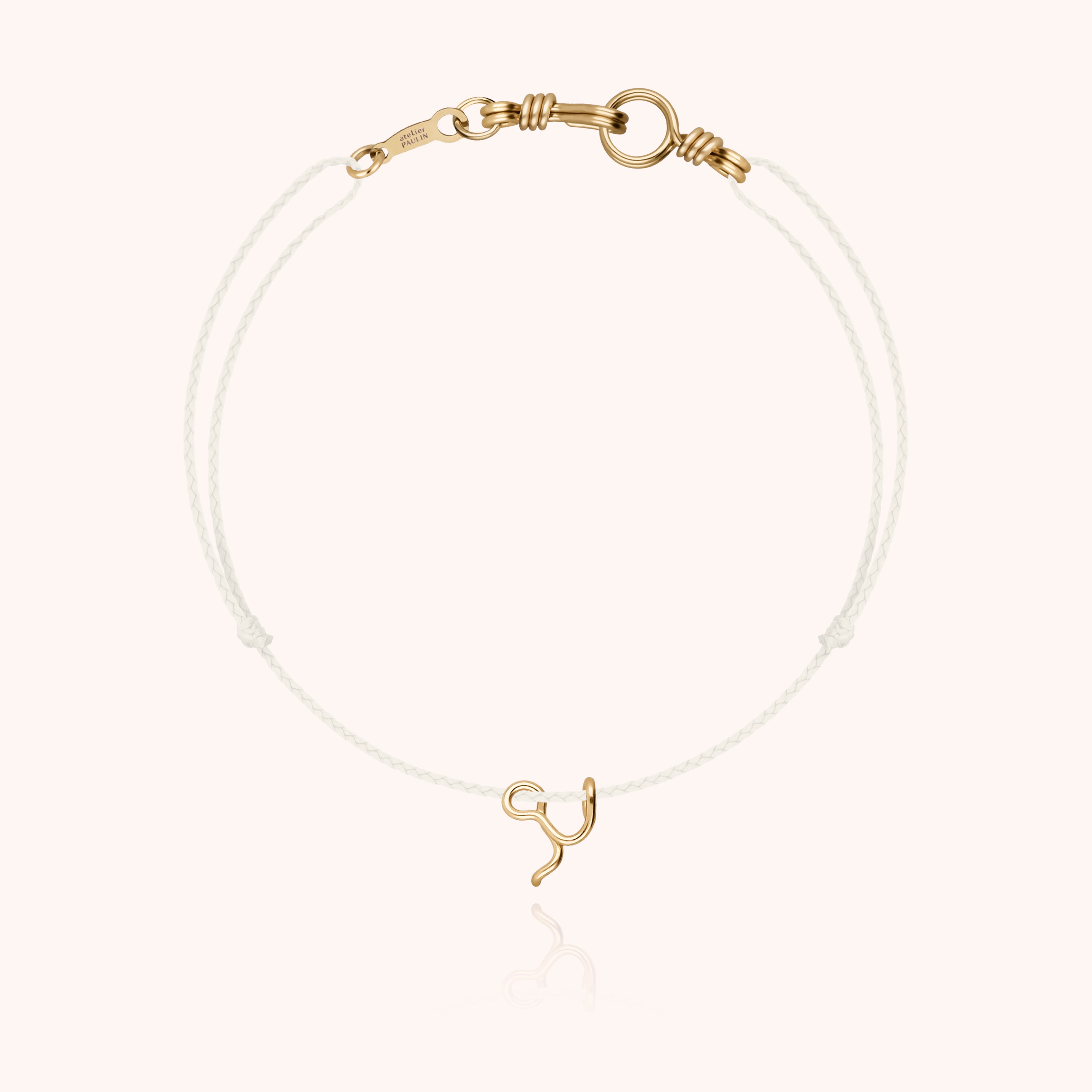 Attache moi Initiale Cord Bracelet - 18k yellow gold 