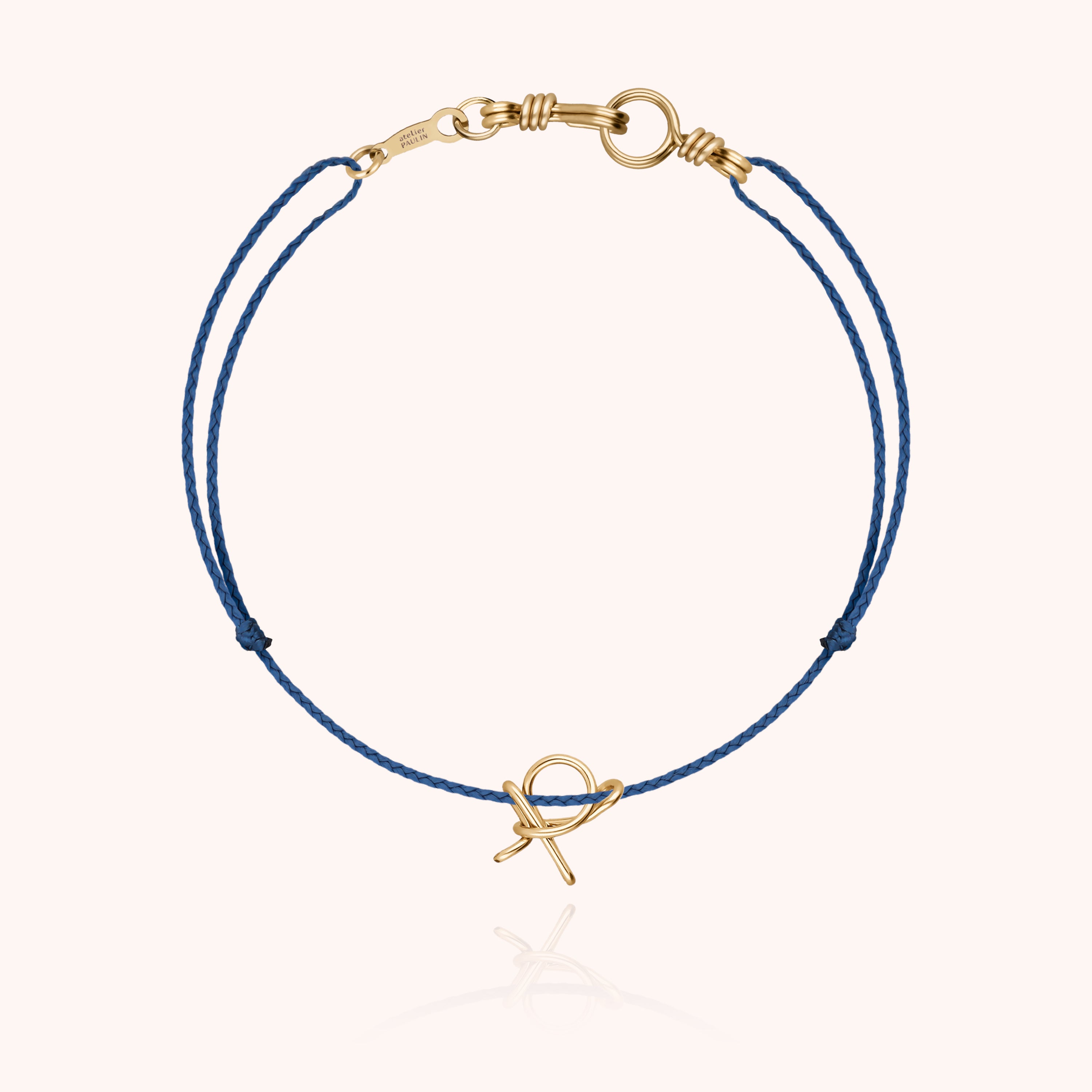 Attache moi Initiale Cord Bracelet - 18k yellow gold 