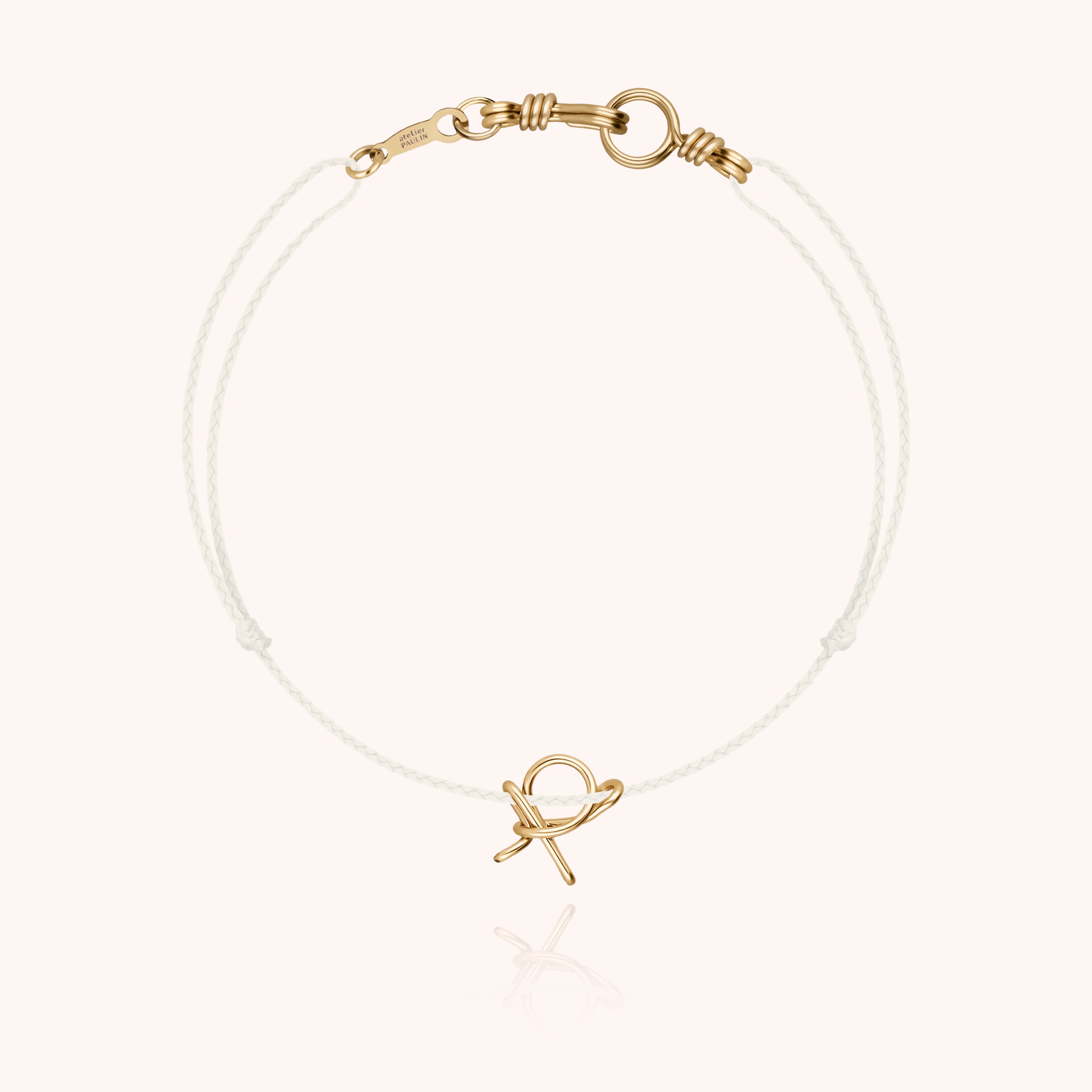 Attache moi Initiale Cord Bracelet - 18k yellow gold 