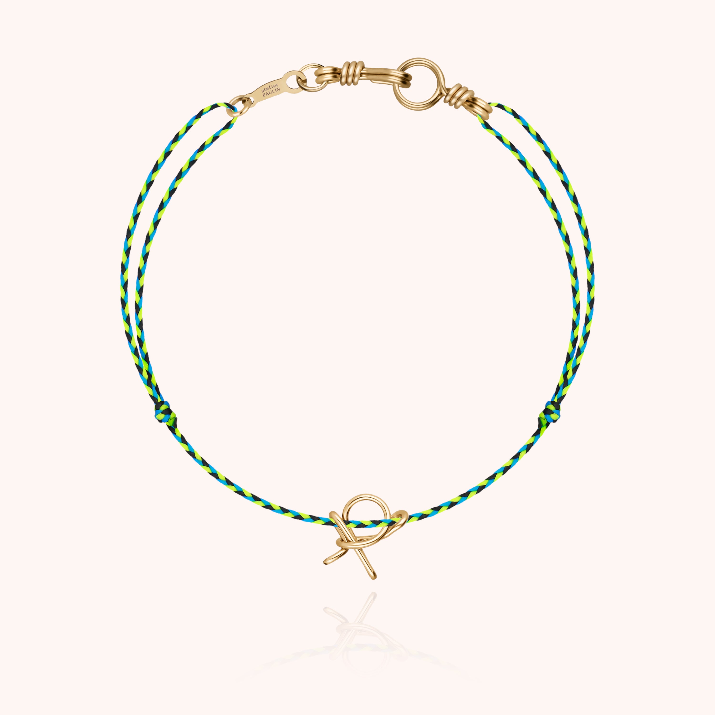 Attache moi Initiale Cord Bracelet - 18k yellow gold 