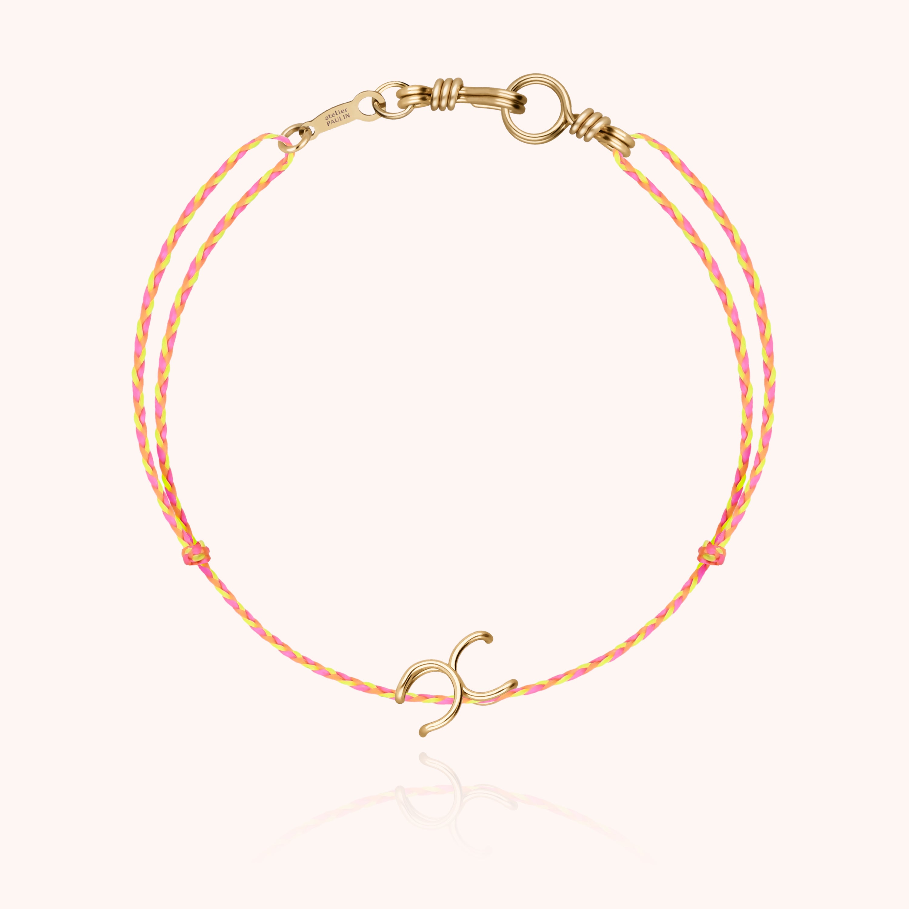 Attache moi Initiale Cord Bracelet - 18k yellow gold 
