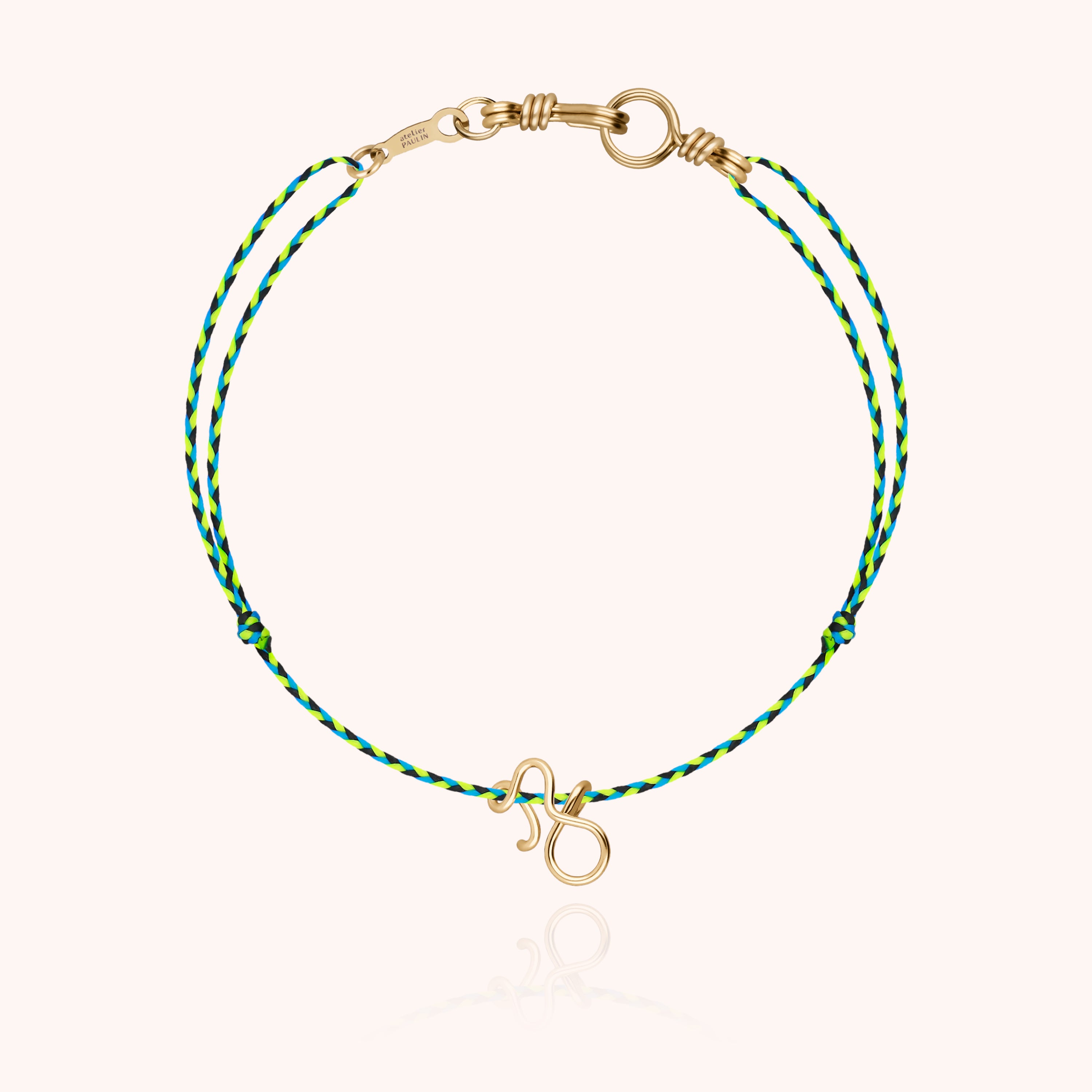 Attache moi Initiale Cord Bracelet - 18k yellow gold 