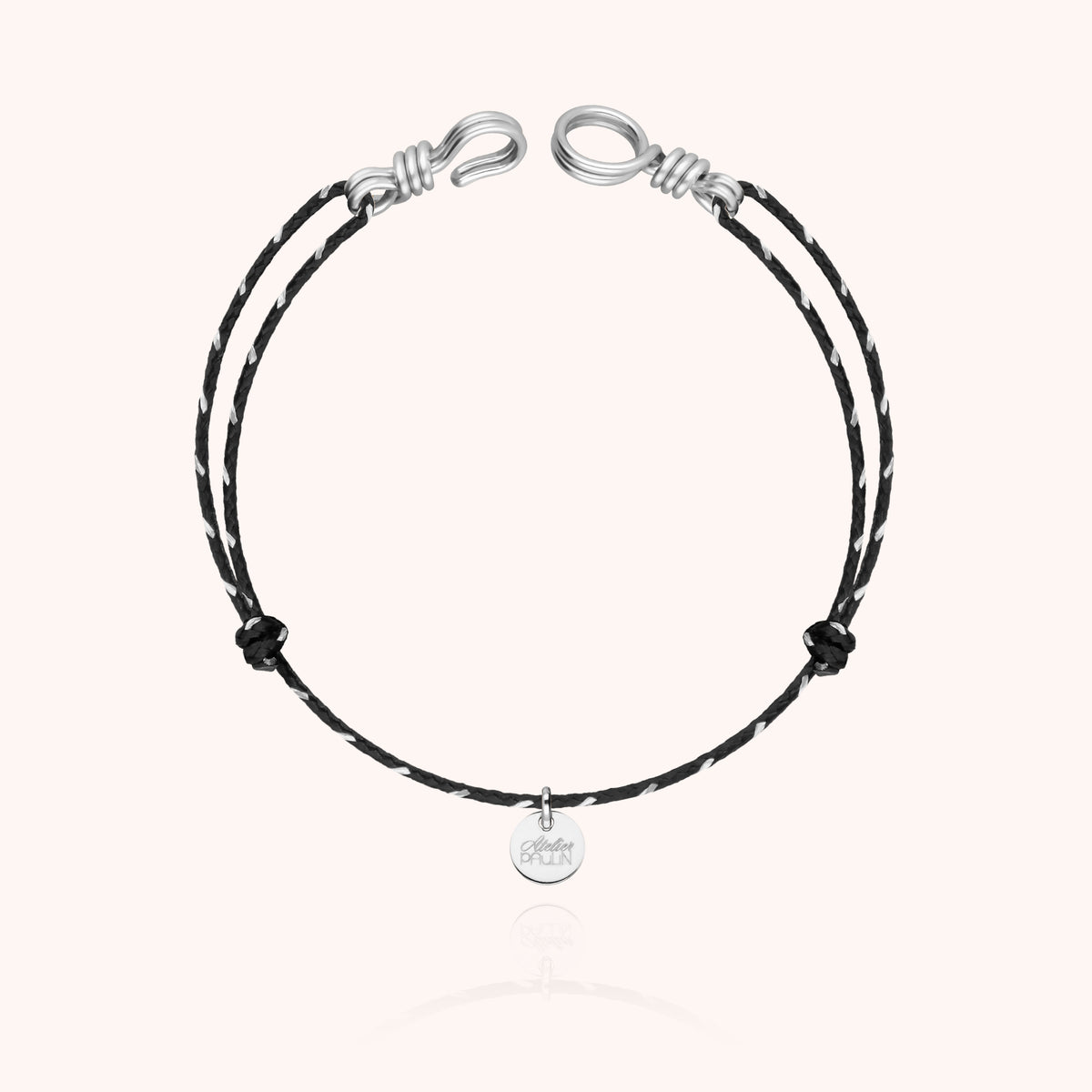 Bracelet Cordon Réfléchissant Attache moi porté au poignet — argent sterling 925 livraison express sécurisée