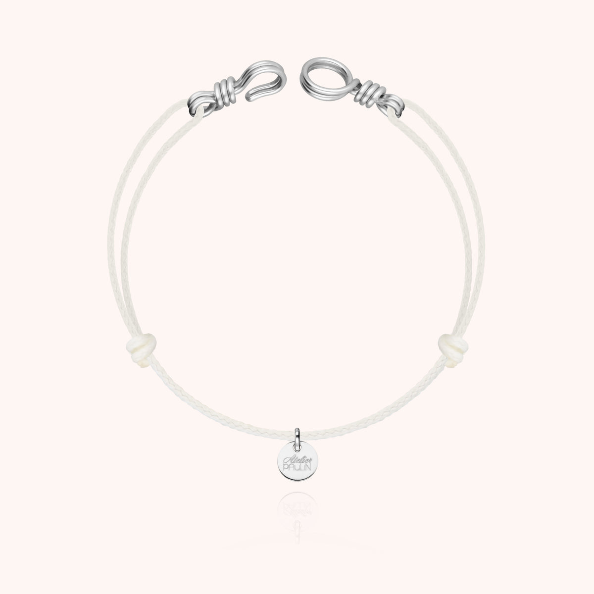 Armband Leuchtkordel Attache moi am Handgelenk getragen — 925 Sterlingsilber sichere Expresslieferung