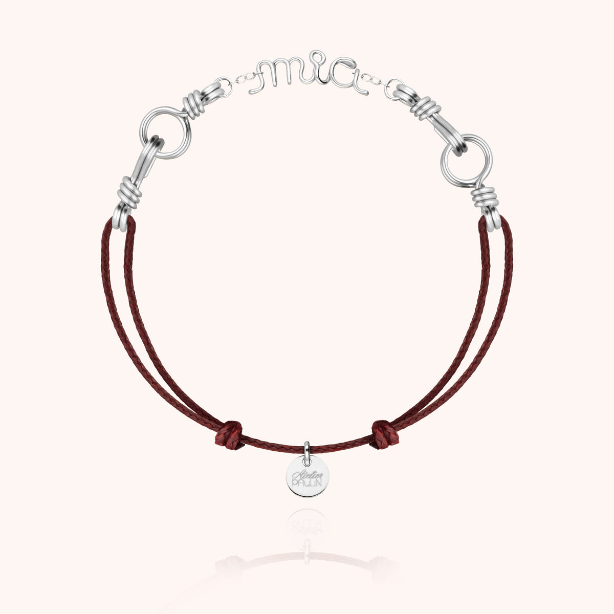 Bracciale Cordino Attache moi Personalizzato in filo d'argento sterling 925