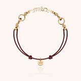 Bracelet Cordon Attache moi Personnalisé - or jaune laminé