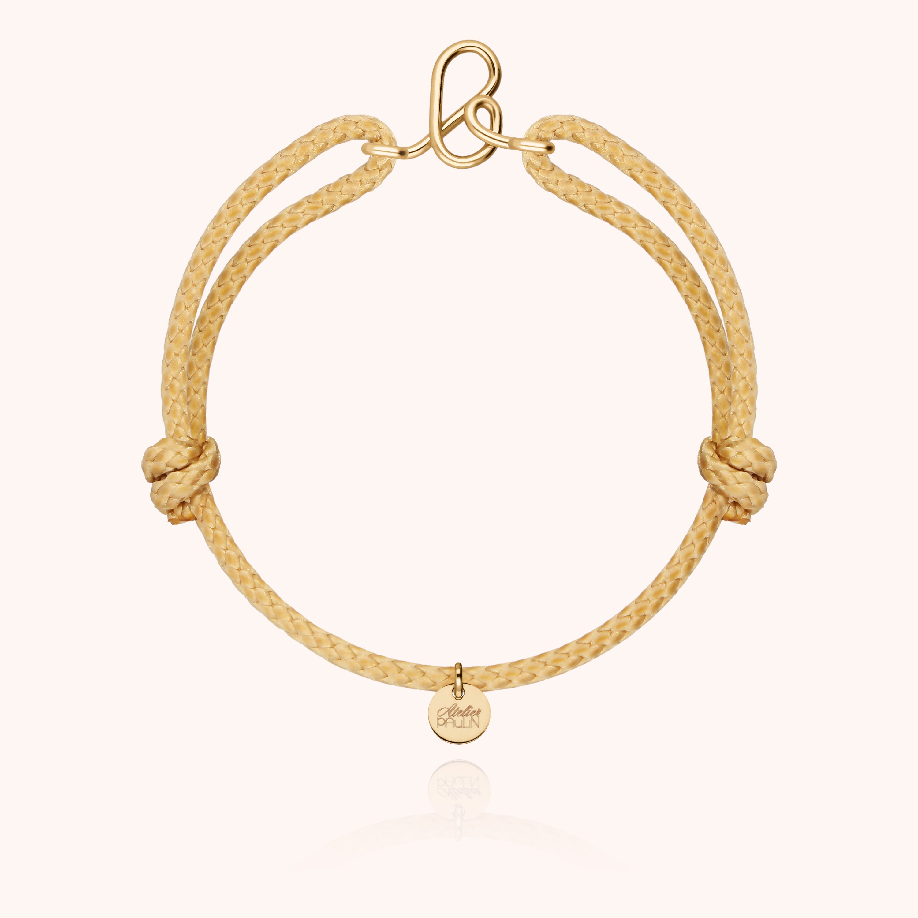Bracciale Cordino Cerato Iniziale Uomo - oro giallo laminato
