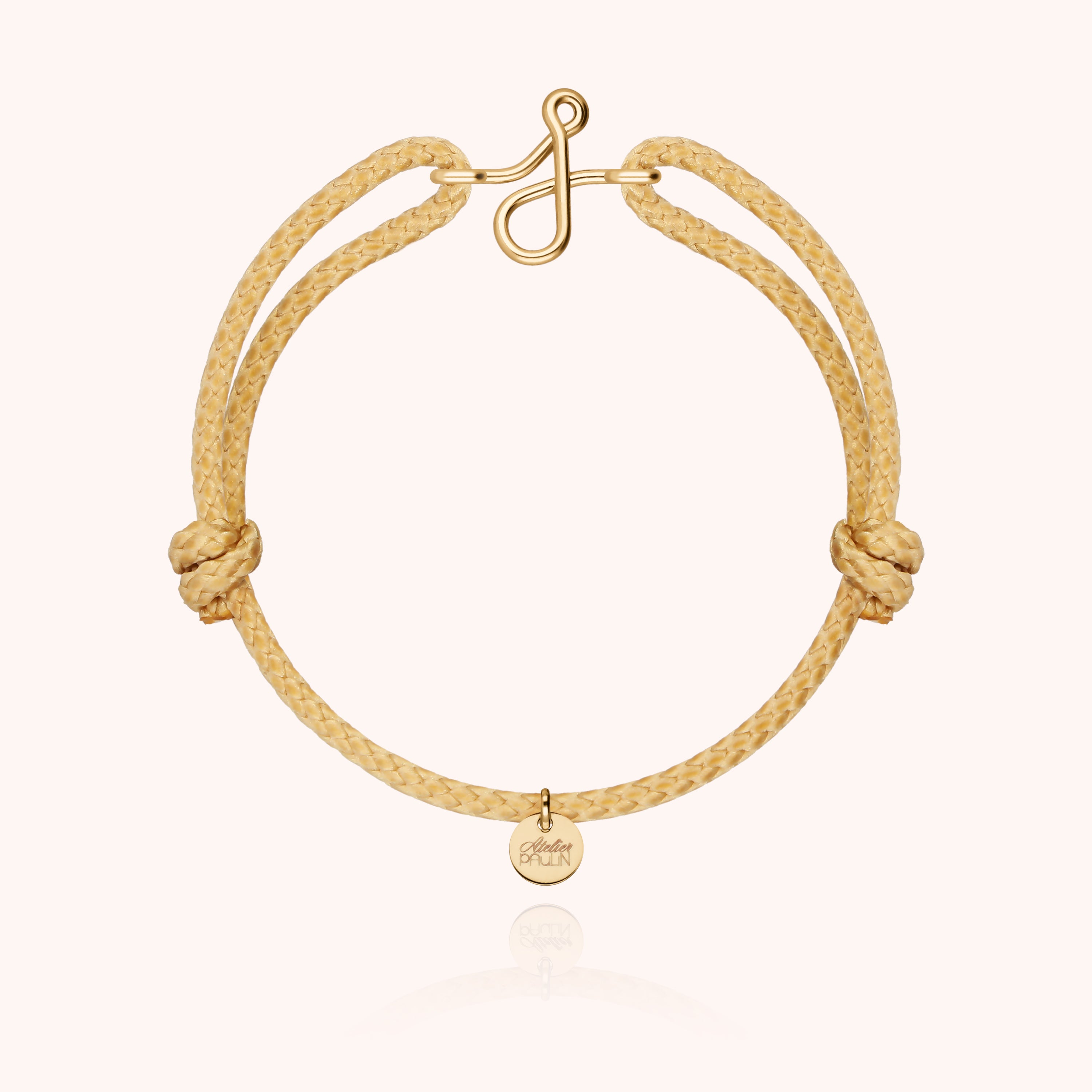 Bracciale Cordino Cerato Iniziale Uomo - oro giallo laminato